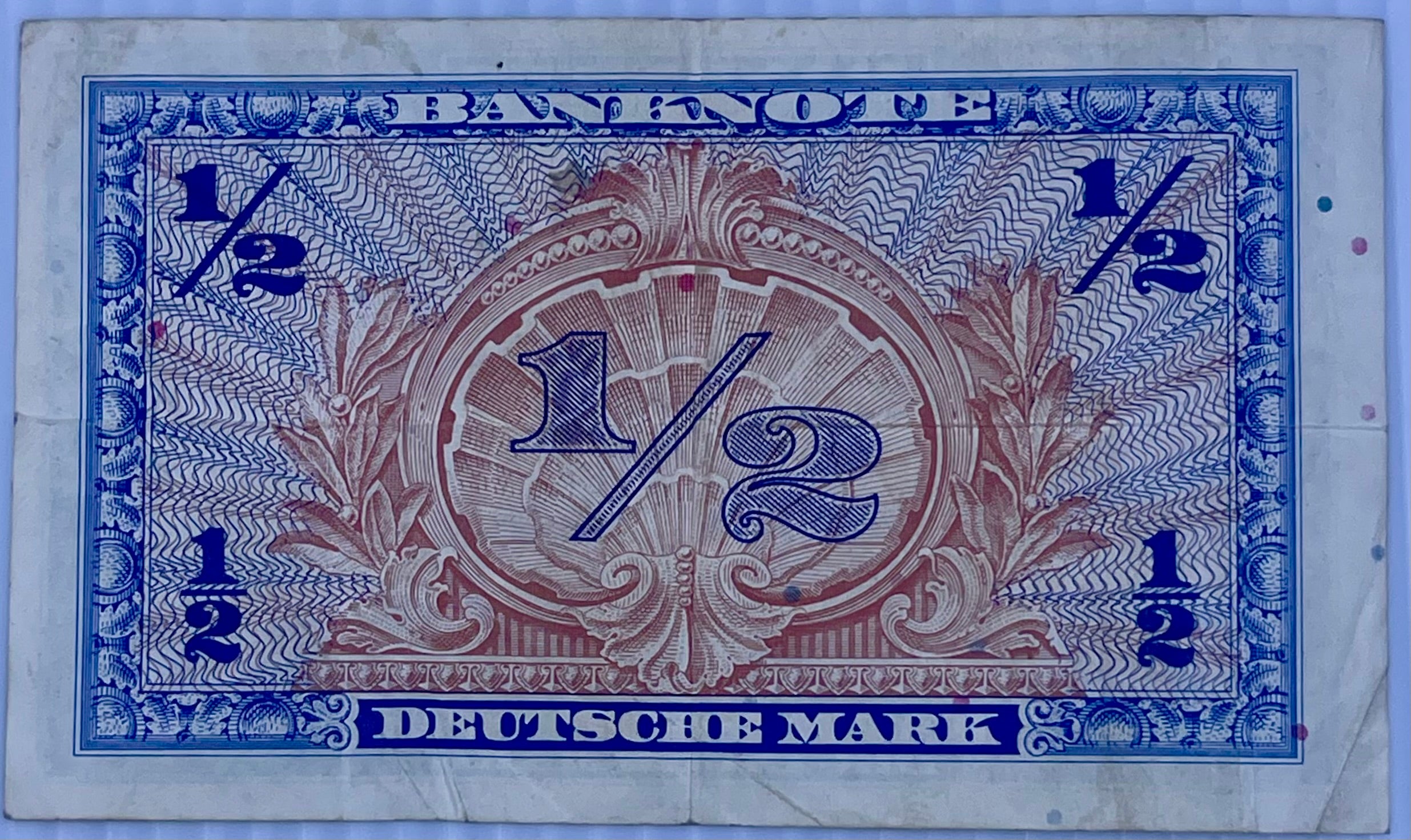 Germany 1948 1/2 Mark P-1a Used World Banknote Currency
